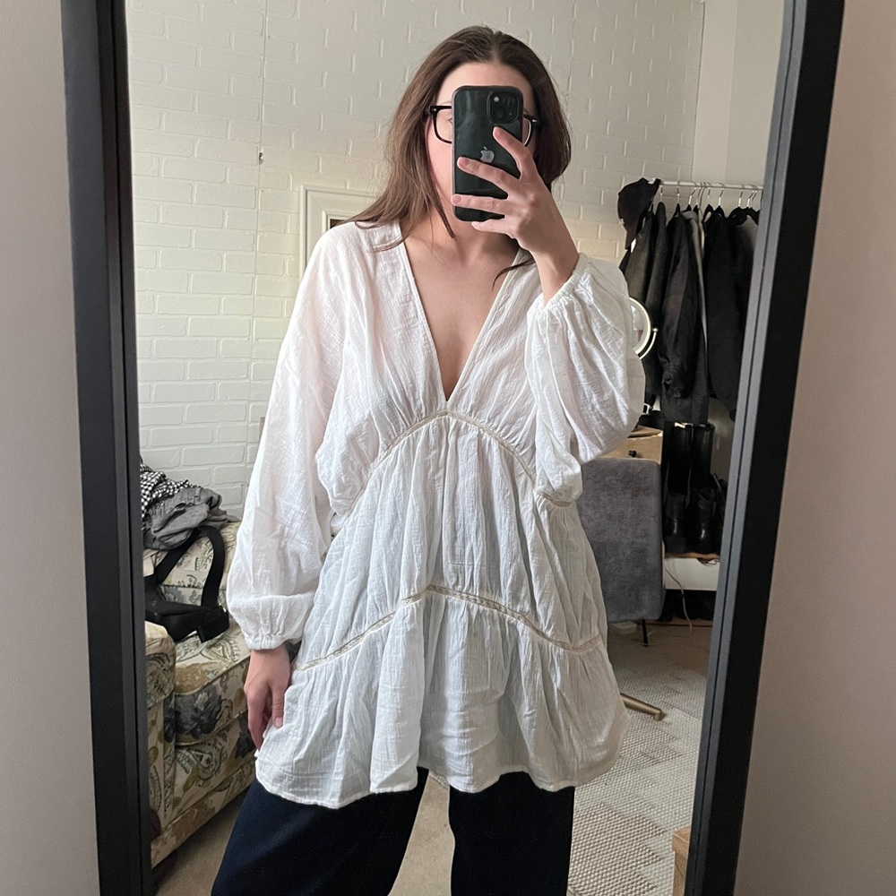 Zara White Blouse